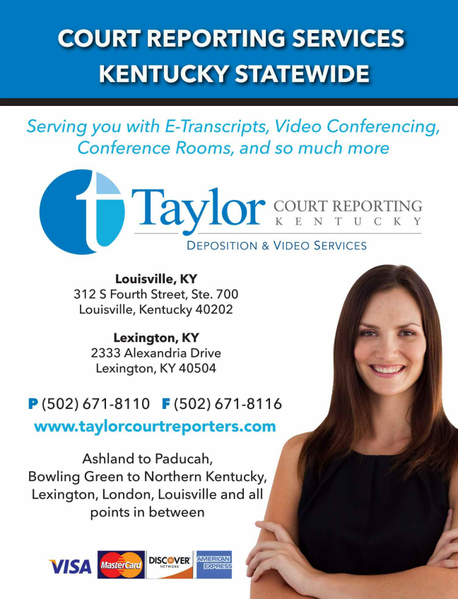 Court Reporter Louisville KY Ad Taylor Court Reporters Louisville KY