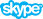 Blue and white Skype logo