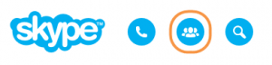 Blue and white Skype icons